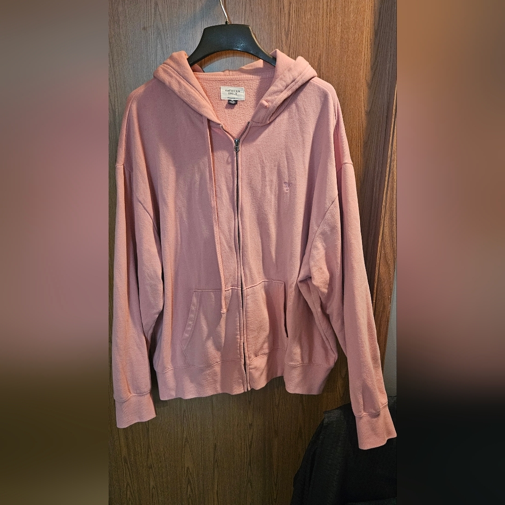 American Eagle Outfitters Dusty Pink Zip-Up Hoodie